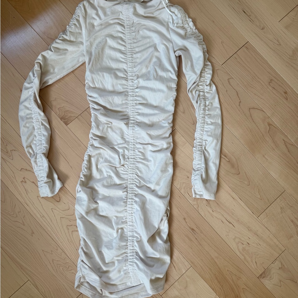 H&M Cream Ruched Dress,size XS